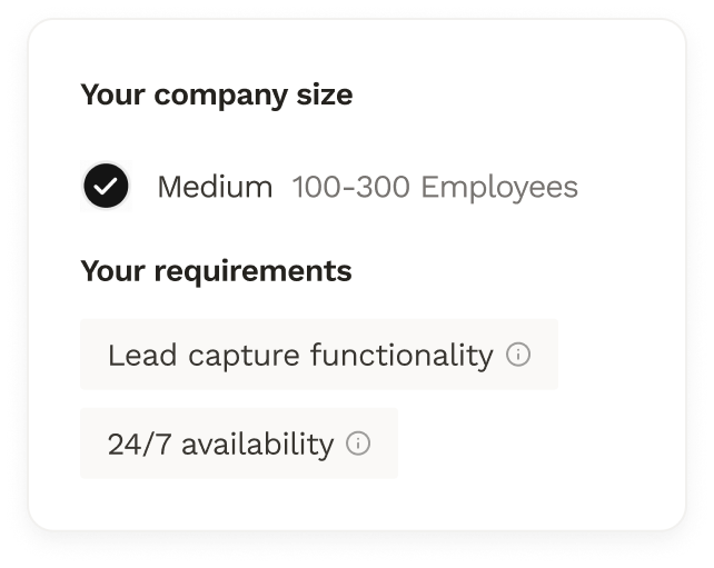 dialog with matching requirements